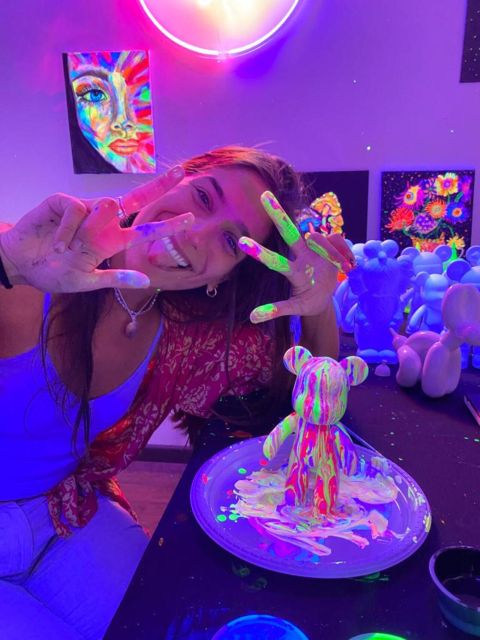 Barcelona: Bear-brick Fluorescent Painting | Wine and Art - Fluorescent Paint and Wine: Why the $47 Price Can Feel Fair