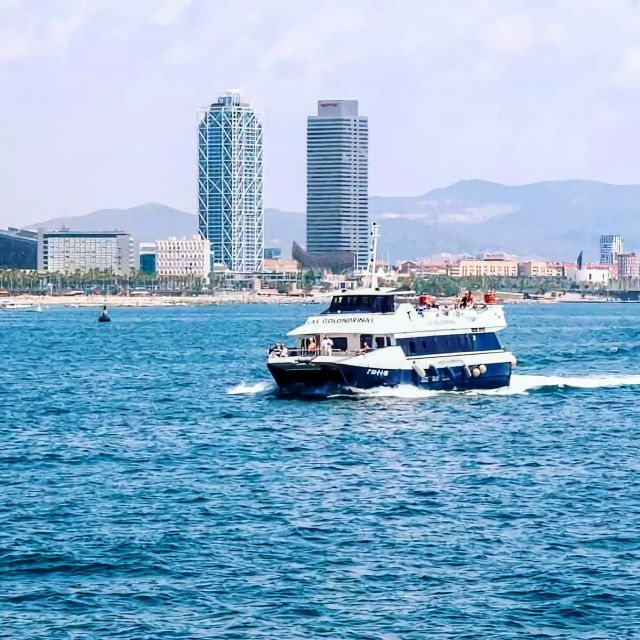 Barcelona: Boat Tour in Las Golondrinas - Getting On Board: Portal de la Pau and the Colón Monument