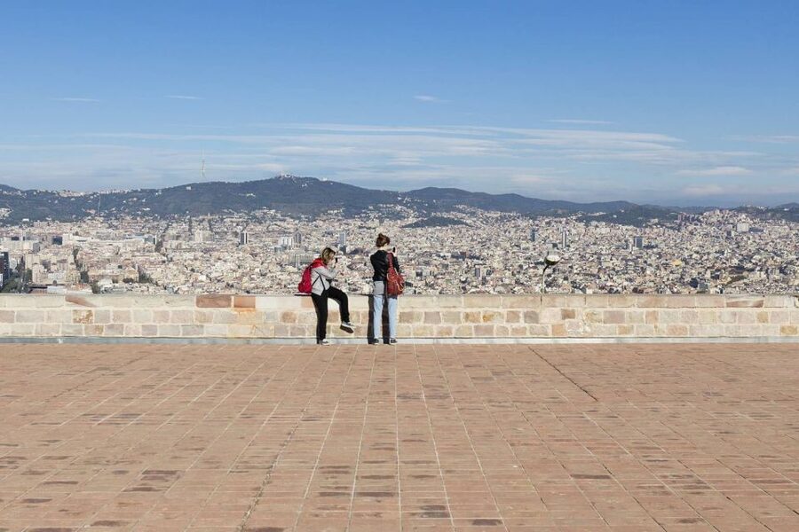 Barcelona Cable Car Sky Views, Magic Fountain & Castle Visit - Olympic Stadium and Palau Sant Jordi Pass-By Moments