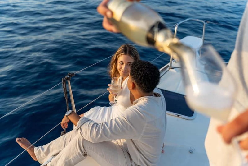 Barcelona: Catamaran Cruise w/ Sailing, Wine, & Tapa - Sagrada Familia and the coast, seen from the Mediterranean