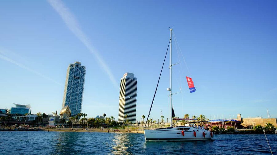 Barcelona: E-Bike, Cable Car, and Sailing Tour - 1.5 hours on the sailboat: snacks, city views, and the sea dip option
