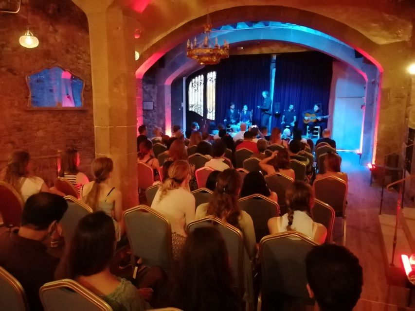 Barcelona: Flamenco Show at Palau Dalmases - Inside the show: singer, guitar, and two dancers on the tablao