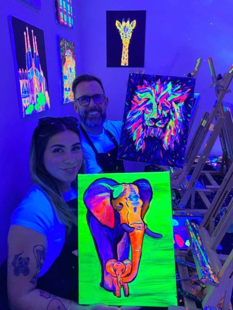Barcelona: Fluorescent Paint and Wine Workshop - A Neon Break from Barcelona Sightseeing