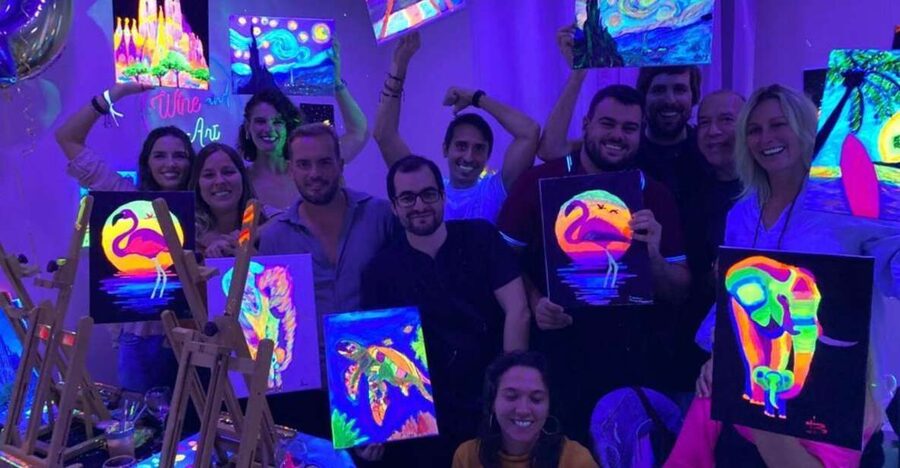 Barcelona: Fluorescent Paint and Wine Workshop - Meet Your Host, Then Get Into the Paint