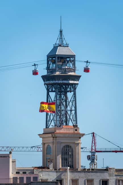 Barcelona from the heights to the sea: Montjuïc, Cable Car, and Beach - Catamaran ride back to Drassanes, with the skyline from water level