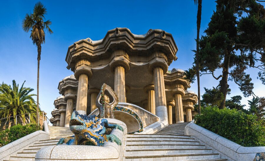 Barcelona: Guell Park Small-Group Tour & Dragon Stairway - The twisting viaducts: where people and carriages used to move