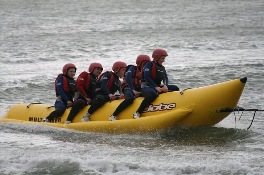 Barcelona: Inflatable Banana Boat Ride - Port Forum Banana Boat, a Quick Hit of Sea Views and Adrenaline