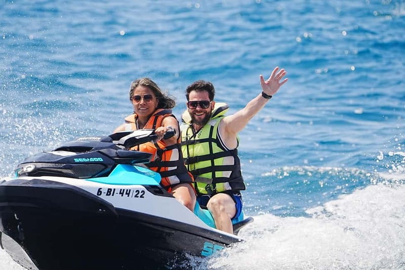 Barcelona: Jet Ski ride 1 or 2 people + instructor included - Driver swaps and riding with a free passenger (height rules included)
