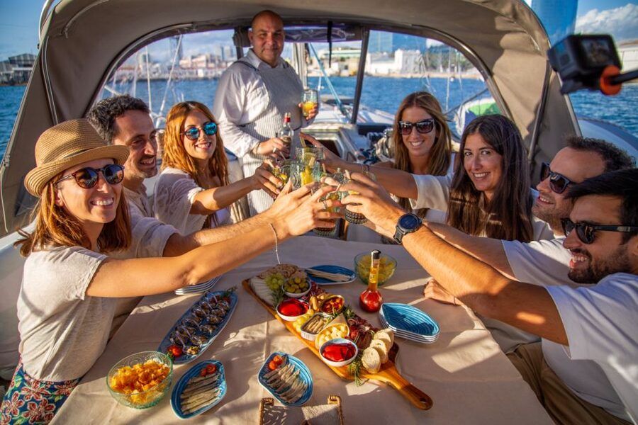 Barcelona: Local Tapas and Drinks Sailing Adventure Tour - Water time in summer, calm viewing in cooler months