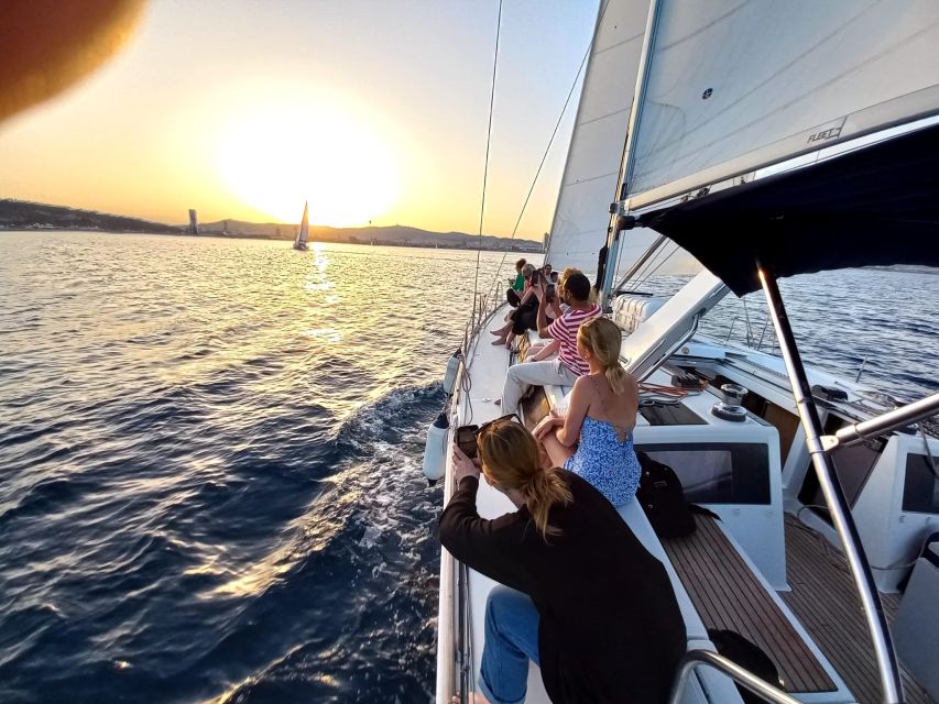 Barcelona: Luxury Private Sunset Yacht Cruise - Leaving Port Olimpic: Maremagnum, Columbus, and Montjuic From the Water
