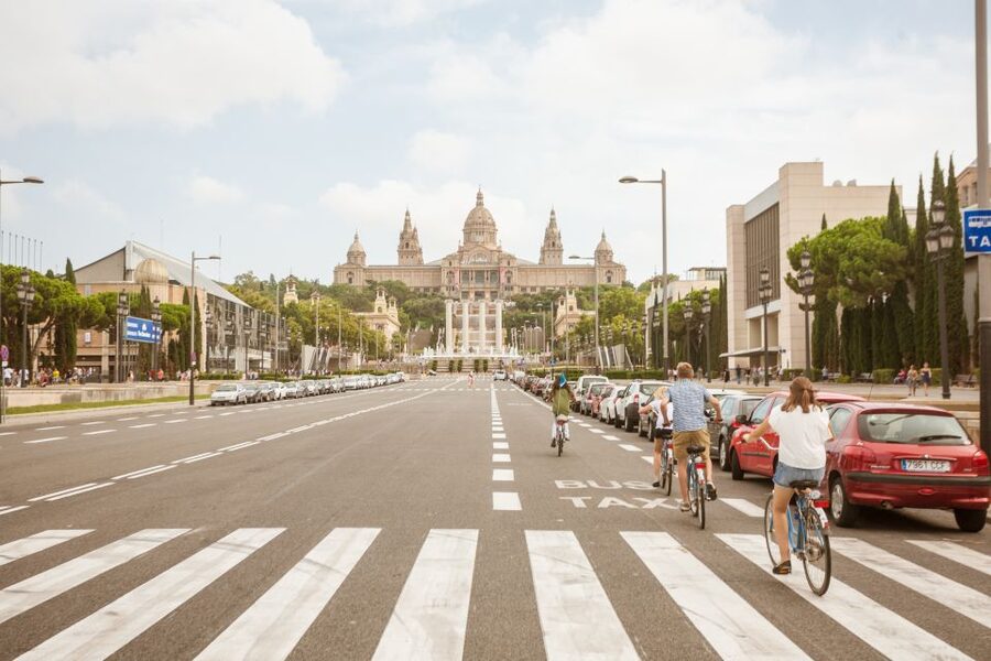 Barcelona Montjuic Three-Hour Bike Tour - Port Vell at the end: older streets, newer vibe