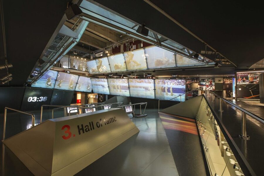 Barcelona: Olympic and Sport Museum – Sports Experience - The Idols space: trophies, milestones, and a fun shoe comparison moment