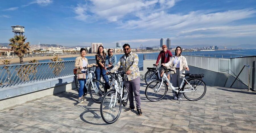 Barcelona Photo Highlights 4h Small Group eBike Tour - Meet the bikes at Port Olimpic, then you are rolling