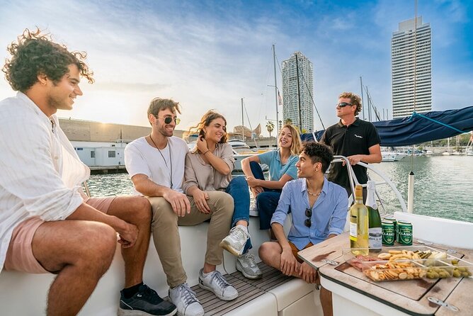 Barcelona: Private Sailing cruise with drinks & snacks - The Swim Stop: Relax, Recharge, and Keep It Weather-Real