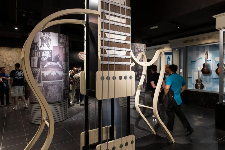 Barcelona: Rock Museum- Guitar Legends Hall - Zone 2: record stores, jukebox moments, and interactive stops