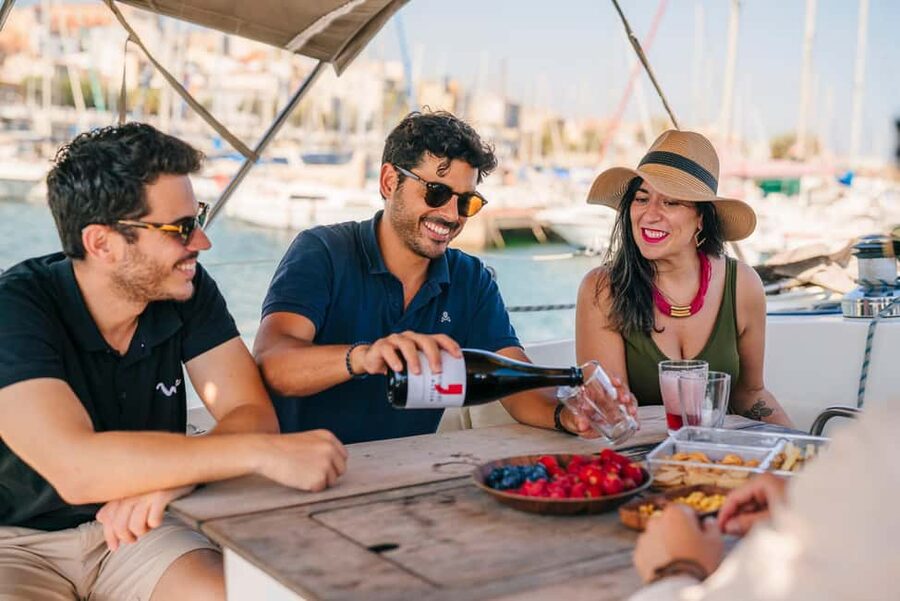 Barcelona: Sailing Cruise & Vineyard Tour with Wine Tasting - Luxury sailboat views from Port Olímpic to Alella