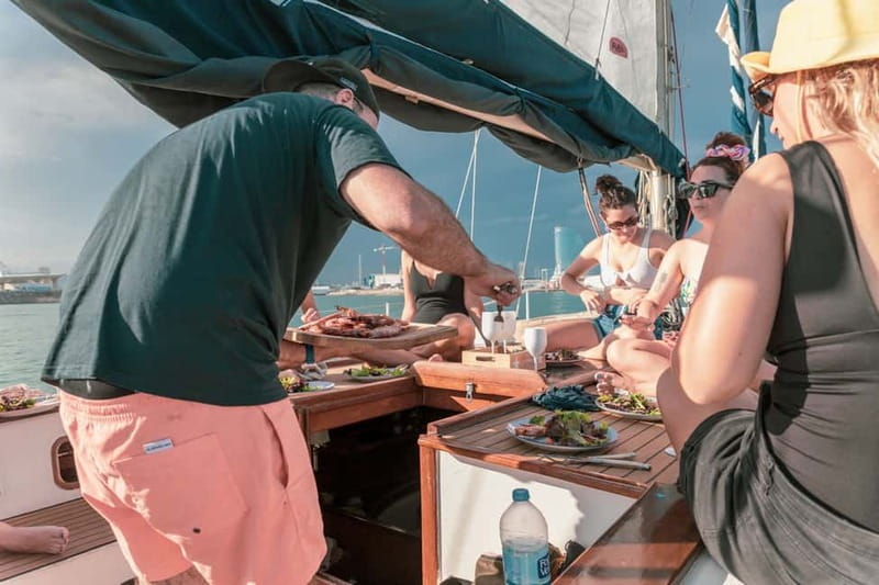 Barcelona: Sailing on a Classic Ketch Boat with tapas & cava - Tapas and cava upgrade: making it a coastal meal, not just a ride