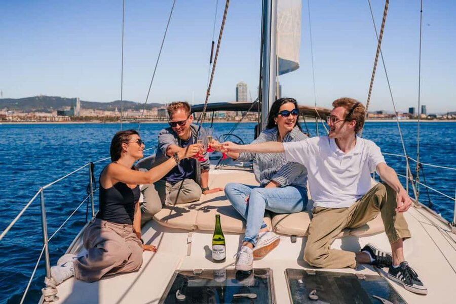 Barcelona: Sailing tour with drinks and aperitve - The Barcelona skyline from the water, and what you will actually feel