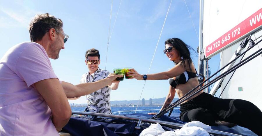 Barcelona: Sailing Tour with Vermouth and Drinks - Port Olimpic gives you the right start for a sea-view Barcelona