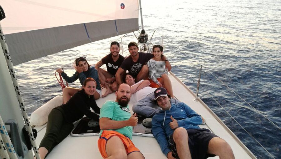 Barcelona: Sailing Trip with Drinks and Snacks - The swim stop in the Mediterranean, plus snorkel gear