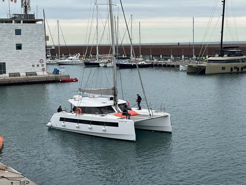 Barcelona: Shared cruise on luxury catamaran Drinks + Snacks - Key highlights at a glance