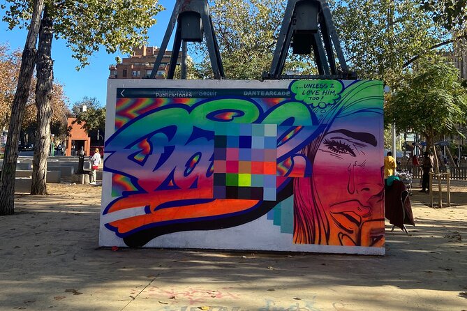 Barcelona Street Art Tour with Exclusive Artist Studios Visit - Jardins de les Tres Xemeneies: Art Where Athletes Play