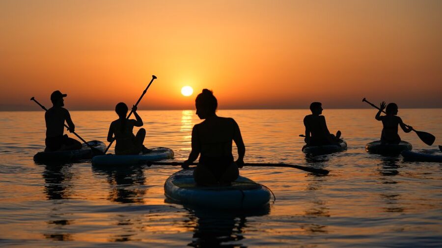 Barcelona: Sunrise Paddleboarding with Instructor and Photos - Safety briefing and the first lessons at Barceloneta Beach