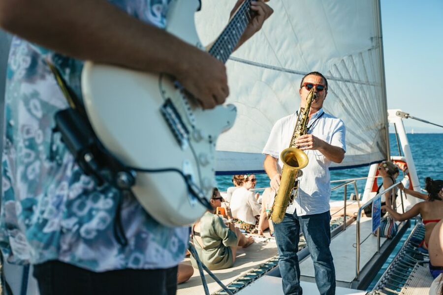 Barcelona: Sunset Catamaran Cruise with Live Music - Live jazz on board: sax and guitarist energy for golden hour