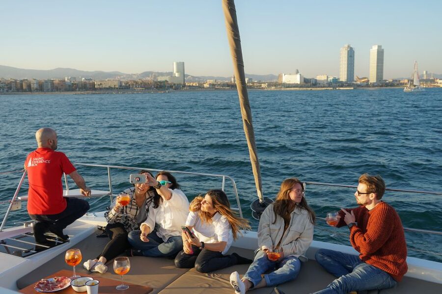 Barcelona: Sunset Catamaran Experience w/ optional Dinner - The Mediterranean Sea Cruise at Golden Hour
