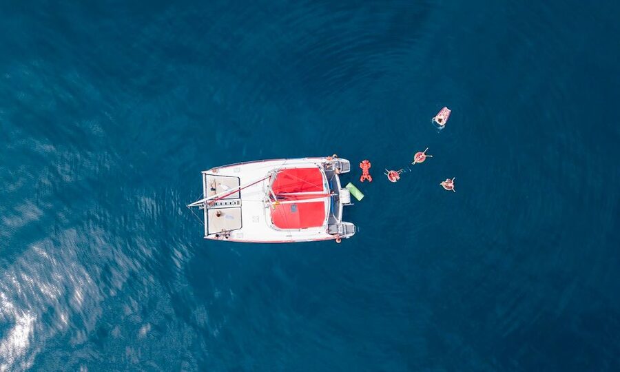 Barcelona: Sunset or Day Catamaran Cruise with Tapa & Drink - Swimming in the Mediterranean: inflatables and how to plan