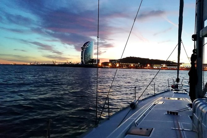 Barcelona Sunset Sailing Cruise from Port Olímpic with Open Bar - The harbor warm-up: whale statue and sheltered water