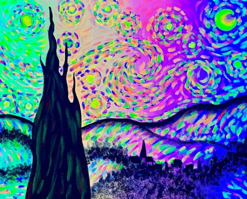 Barcelona: Wine and Van Gogh Paint and Sip Painting Class - Atmosphere, Group Energy, and What You Can Expect as a Solo Guest