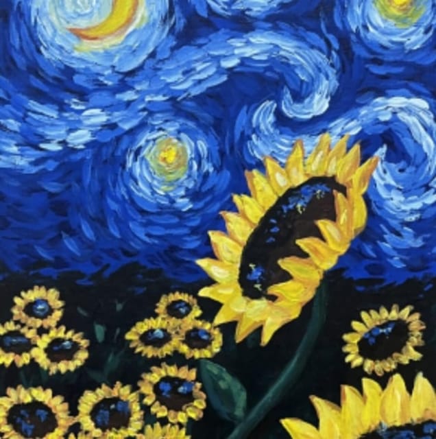 Barcelona: Wine and Van Gogh Paint and Sip Painting Class - The 2.5 Hours: What Happens From Blank Canvas to Finished Acrylic