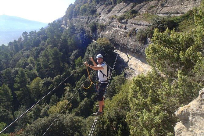 Climbing Adventure in Via ferrata of Centelles - The 4-hour adventure flow: vertical walls, falls, and balance work