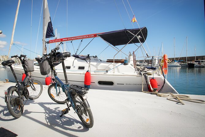 Ebike Tour, Winery, Wine Tasting & Sailing Experience(car option) - Sailing back from Port Masnou: snacks, drinks, and optional swim time
