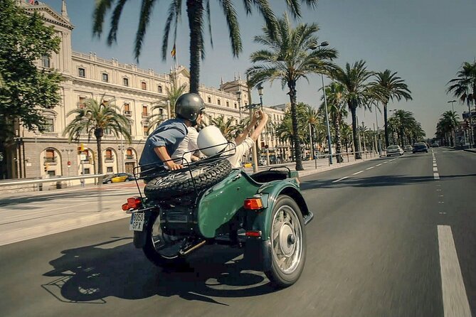 Full-Day Barcelona Tour by Sidecar Motorcycle - Plaza de España to Montjuïc: viewpoints, Olympic ring, and cava toast