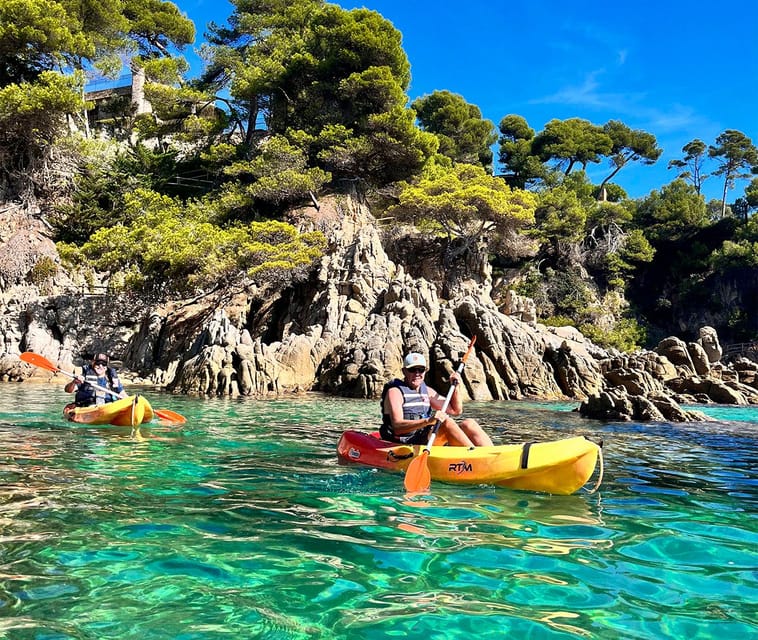 Kayak and Snorkel in Playa de Aro, Costa Brava - Beach bar break and the finish at the best cove