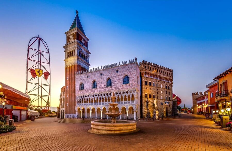 PortAventura and Ferrari Land: Full-Day Trip from Barcelona - Ferrari Land: Red Force Energy and Italy Facades