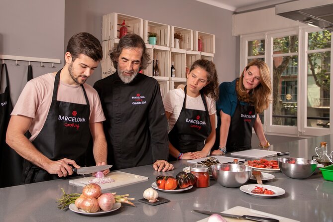 Premium Paella & Tapas Feast: Unlimited Wine & Rambla Views - The 5-course menu you’ll actually make, from tapas to seafood paella