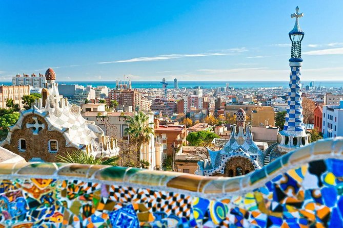 Private Barcelona and Park Güell Tour with hotel Pick-up - Las Ramblas, Columbus Monument, and Port Vell from the road