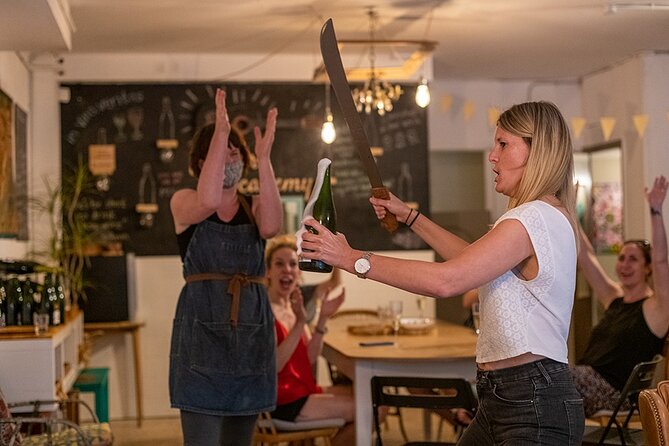 Private Cava Sabrage and Paella Class in Barcelona - Cava sabrage and paella in a single 3-hour Barcelona evening