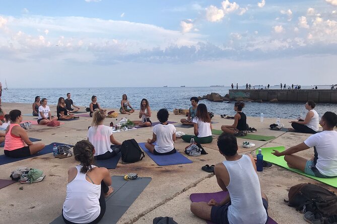 Yoga by the Sea in Barcelona - Where you meet at Espigó del Bogatell and how the timing works